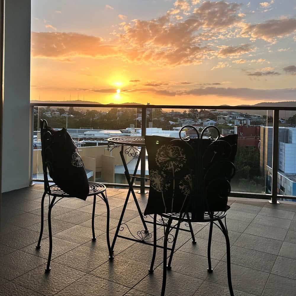 Sunset from Sapphire apartment balcony